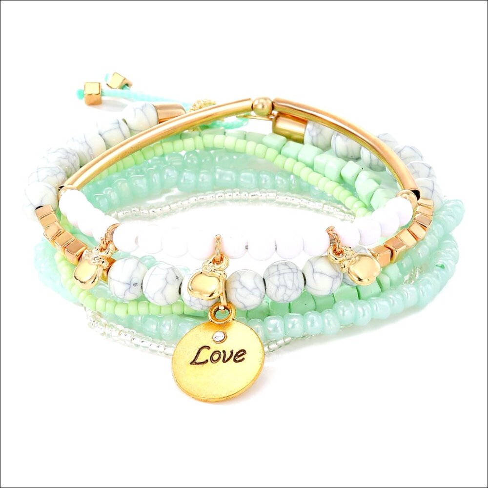 Stretch Beaded Bracelet Set, Boho Stackable Jewelry for Women, 7 Inch